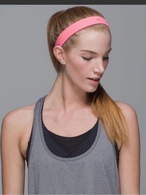 Lululemon Cardio Cross Trainer Headband, Heathered Neon Pink, Coral